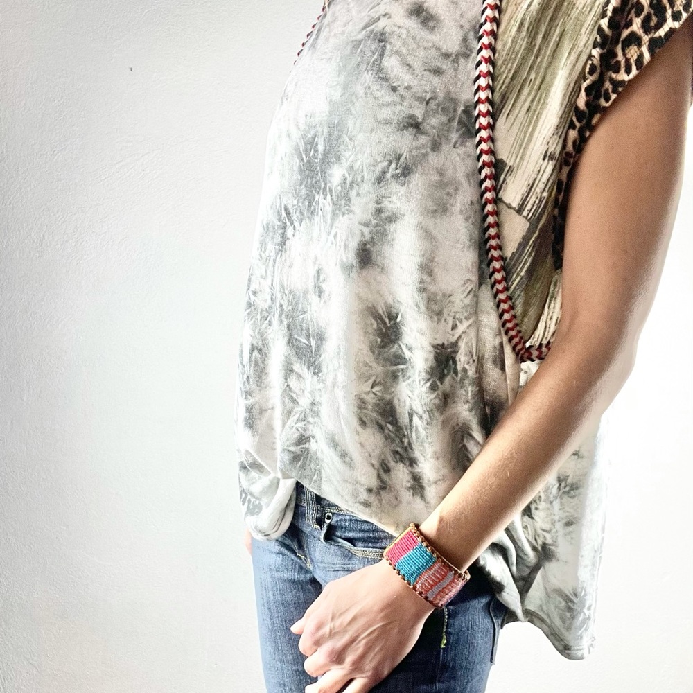 Ces Femme |Bleached Leopard Print Multi-Fabric Ro… - image 3